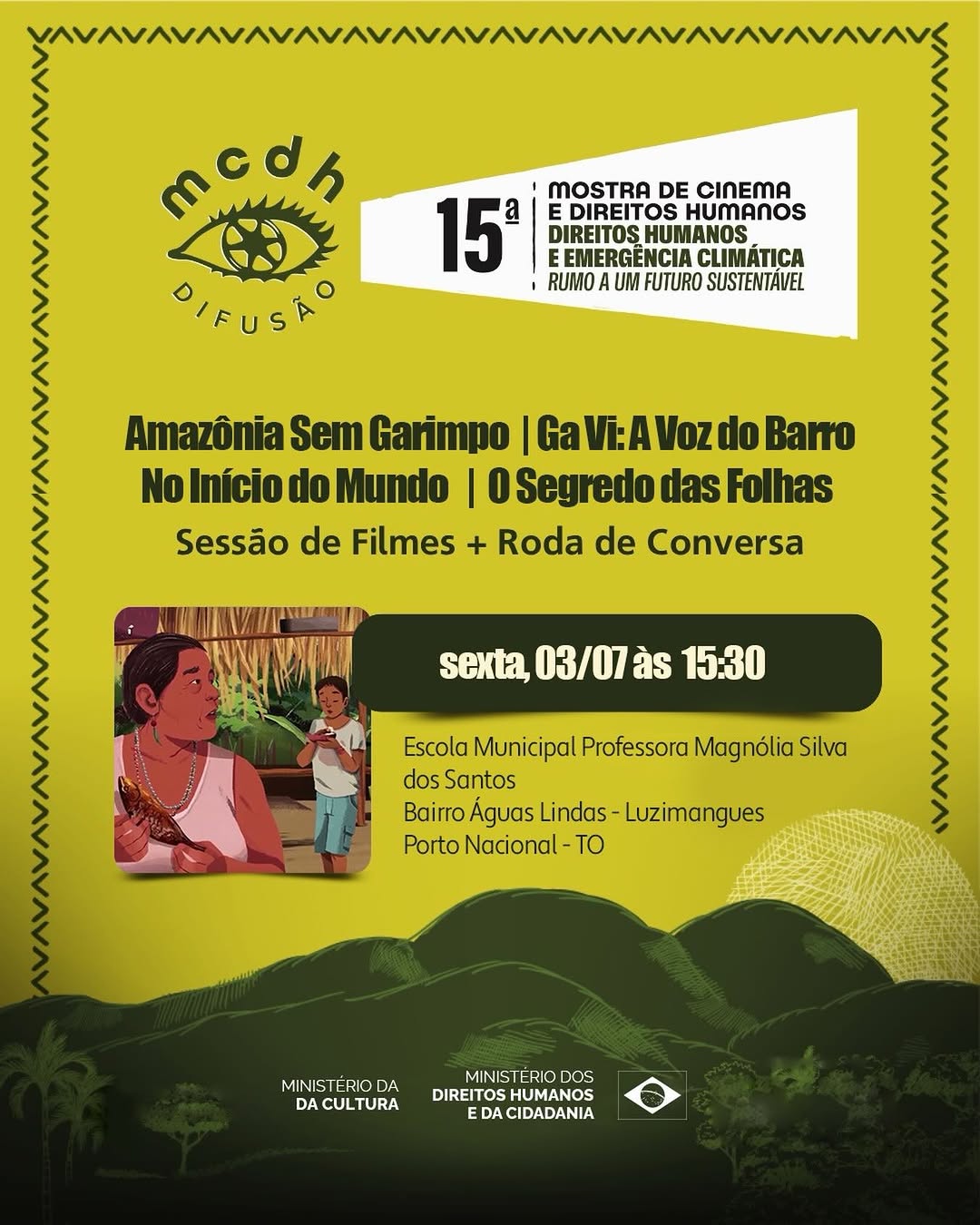 Card da mostra de cinema e direitos humanos